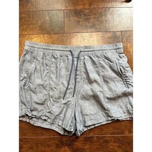 Athleta Womens 100% Linen Pull On Waist Tie Casual Beach Short Size 20